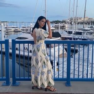 Zara floral open back dress